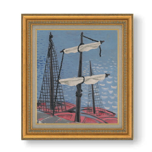 【油絵 直筆仕上げ】ガランダ 漁船 F10 【額入り】 絵画 販売 10号 油彩 抽象画 677&times;603mm 複製画 送料無料 プレゼント ギフト 開店祝い 開業祝い 退職祝い 新築祝い リビング 玄関 モダン アートフレーム 壁掛け｜絵画販売アートレスト