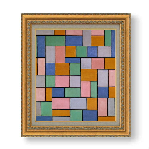 【油絵 直筆仕上げ】ドゥースブルフ 不協和音による作品 F10 【額入り】 絵画 販売 10号 油彩 抽象画 677×603mm 複製画 送料無料 プレゼント ギフト 開店祝い 開業祝い 退職祝い 新築祝い リビング 玄関 モダン アートフレーム 壁掛け|絵画販売アートレスト