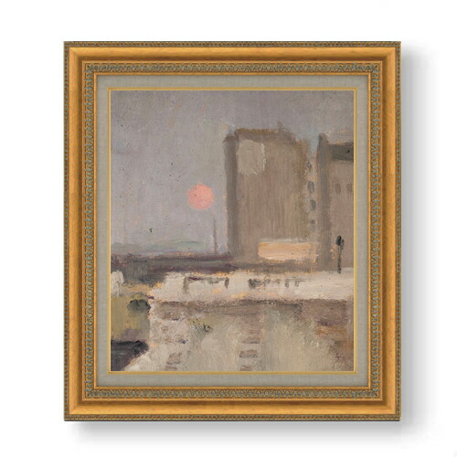 【油絵 直筆仕上げ】マコフスキ 霧の中の街の断片 F10 【額入り】 絵画 販売 10号 油彩 抽象画 677&times;603mm 複製画 送料無料 プレゼント ギフト 開店祝い 開業祝い 退職祝い 新築祝い リビング 玄関 モダン アートフレーム 壁掛け｜絵画販売アートレスト