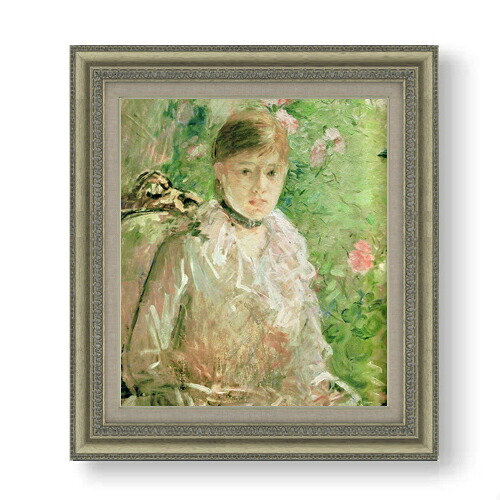 【油絵 直筆仕上げ】ベルト・モリゾ 窓の若い女性 F10 【額入り】 絵画 販売 10号 油彩 人物画 677×603mm 複製画 送料無料 プレゼント ギフト 開店祝い 開業祝い 退職祝い 新築祝い リビング 玄関 モダン アートフレーム 壁掛け|絵画販売アートレスト