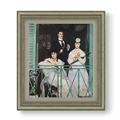【油絵 直筆仕上げ】マネ バルコニー F10 【額入り】 絵画 販売 10号 油彩 人物画 677×603mm 複製画 送料無料 プレゼント ギフト 開店祝い 開業祝い 退職祝い 新築祝い リビング 玄関 モダン アートフレーム 壁掛け 30,875円
