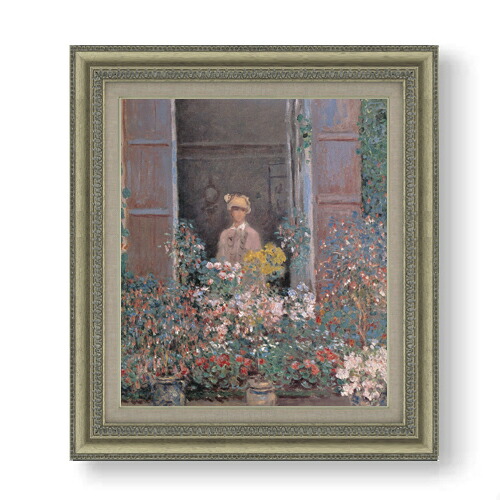 【油絵 直筆仕上げ】クロード・モネ 窓辺のカミーユ・モネ F10 【額入り】 絵画 販売 10号 油彩 風景画 677&times;603mm 複製画 送料無料 プレゼント ギフト 開店祝い 開業祝い 退職祝い 新築祝い リビング 玄関 モダン アートフレーム 壁掛け｜絵画販売アートレスト 30,875円