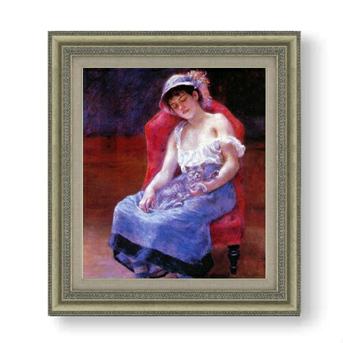 【油絵 直筆仕上げ】ルノワール 眠る少女 F10 【額入り】 絵画 販売 10号 油彩 人物画 677×603mm 複製画 送料無料 プレゼント ギフト 開店祝い 開業祝い 退職祝い 新築祝い リビング 玄関 モダン アートフレーム 壁掛け|絵画販売アートレスト