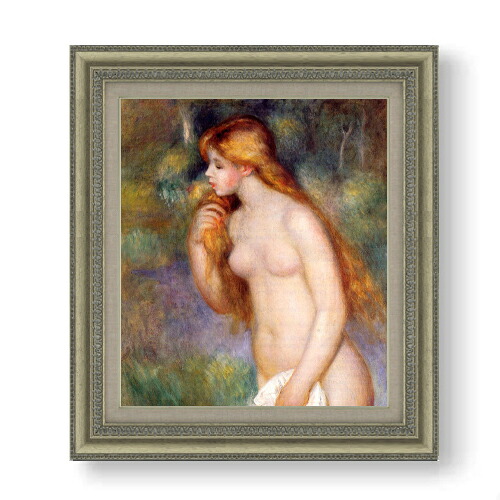 【油絵 直筆仕上げ】ルノワール 立つ浴女 F10 【額入り】 絵画 販売 10号 油彩 人物画 677×603mm 複製画 送料無料 プレゼント ギフト 開店祝い 開業祝い 退職祝い 新築祝い リビング 玄関 モダン アートフレーム 壁掛け|絵画販売アートレスト