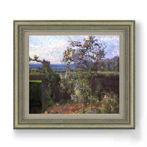 【油絵 直筆仕上げ】カイユボット イエール近郊の風景 F10 【額入り】 絵画 販売 10号 油彩 風景画 677×603mm 複製画 送料無料 プレゼント ギフト 開店祝い 開業祝い 退職祝い 新築祝い リビング 玄関 モダン アートフレーム 壁掛け|絵画販売アートレスト