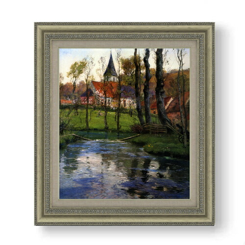 楽天市場】【油絵 直筆仕上げ】フリット・タヴロー 川の畔 F10 【額