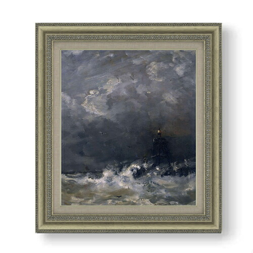 【油絵 直筆仕上げ】メスダフ Lighthouse in Breaking Waves F10 【額入り】 絵画 販売 10号 油彩 抽象画 677×603mm 複製画 送料無料 プレゼント ギフト 開店祝い 開業祝い 退職祝い 新築祝い リビング 玄関 モダン アートフレーム 壁掛け