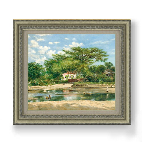 【油絵 直筆仕上げ】フランシスコ・オレール Ponce Silk-Cotton Tree F10 【額入り】 絵画 販売 10号 油彩 風景画 677×603mm 複製画 送料無料 プレゼント ギフト 開店祝い 開業祝い 退職祝い 新築祝い リビング 玄関 モダン アートフレーム 壁掛け