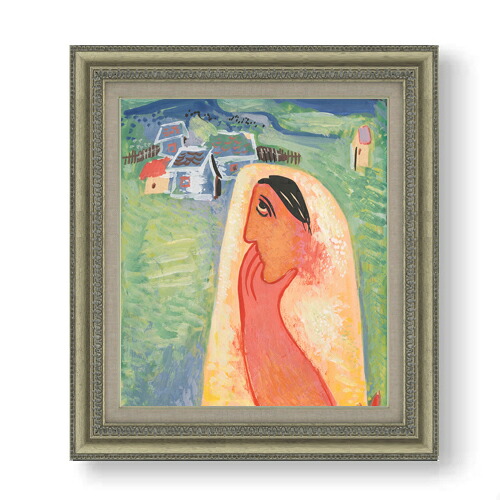 【油絵 直筆仕上げ】ガランダ 村人 F10 【額入り】 絵画 販売 10号 油彩 抽象画 677×603mm 複製画 送料無料 プレゼント ギフト 開店祝い 開業祝い 退職祝い 新築祝い リビング 玄関 モダン アートフレーム 壁掛け