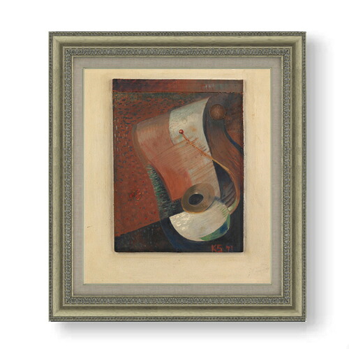 【油絵 直筆仕上げ】シュヴィッタース ペニーのある静物画 F10 【額入り】 絵画 販売 10号 油彩 抽象画 677×603mm 複製画 送料無料 プレゼント ギフト 開店祝い 開業祝い 退職祝い 新築祝い リビング 玄関 モダン アートフレーム 壁掛け
