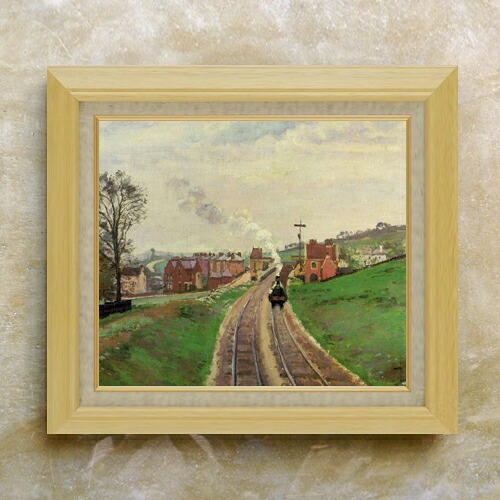 【油絵 直筆仕上げ】ピサロ ロードシップ・レイン駅、アッパー・ノーウッド F10 【額入り】 絵画 販売 10号 油彩 風景画 675×601mm 複製画 送料無料 プレゼント ギフト 開店祝い 開業祝い 退職祝い 新築祝い リビング 玄関 モダン アートフレーム 壁掛け