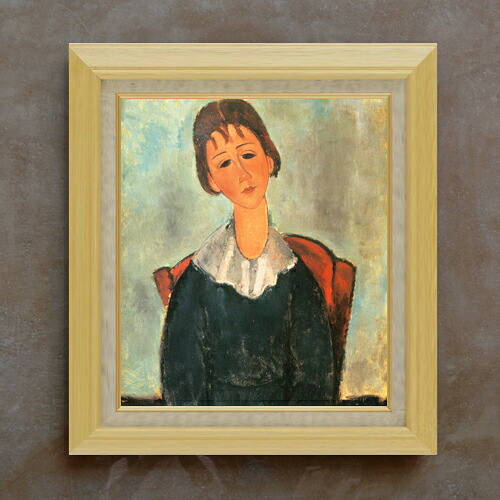 【油絵 直筆仕上げ】モディリアーニ 少女の肖像 F10 【額入り】 絵画 販売 10号 油彩 人物画 675&times;601mm 複製画 送料無料 プレゼント ギフト 開店祝い 開業祝い 退職祝い 新築祝い リビング 玄関 モダン アートフレーム 壁掛け｜絵画販売アートレスト