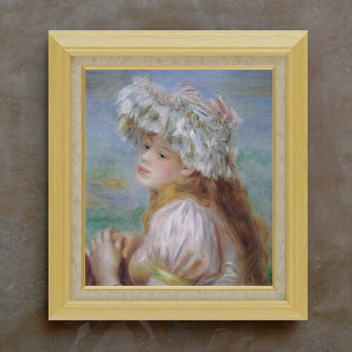 【油絵 直筆仕上げ】ルノワール レースの帽子の少女 F10 【額入り】 絵画 販売 10号 油彩 人物画 675×601mm 複製画 送料無料 プレゼント ギフト 開店祝い 開業祝い 退職祝い 新築祝い リビング 玄関 モダン アートフレーム 壁掛け 30,875円