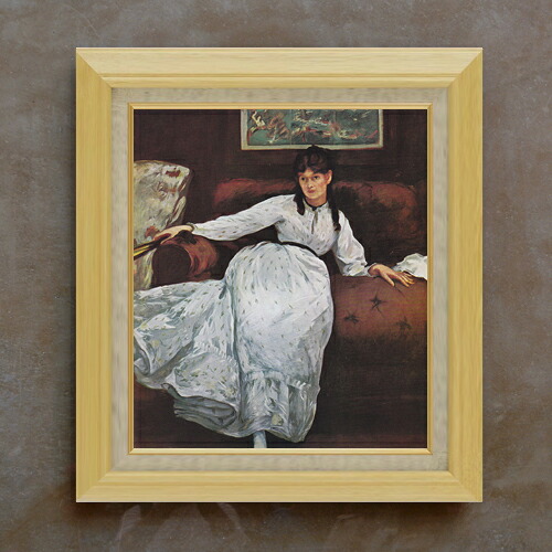 【油絵 直筆仕上げ】マネ 休息 F10 【額入り】 絵画 販売 10号 油彩 人物画 675×601mm 複製画 送料無料 プレゼント ギフト 開店祝い 開業祝い 退職祝い 新築祝い リビング 玄関 モダン アートフレーム 壁掛け|絵画販売アートレスト