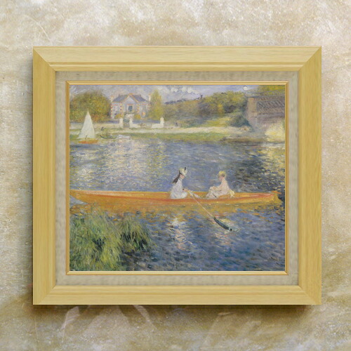 【油絵 直筆仕上げ】ルノワール 小舟 F10 【額入り】 絵画 販売 10号 油彩 風景画 675×601mm 複製画 送料無料 プレゼント ギフト 開店祝い 開業祝い 退職祝い 新築祝い リビング 玄関 モダン アートフレーム 壁掛け|絵画販売アートレスト