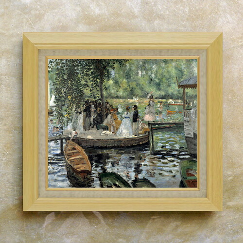 【油絵 直筆仕上げ】ルノワール La Grenouillere F10 【額入り】 絵画 販売 10号 油彩 風景画 675×601mm 複製画 送料無料 プレゼント ギフト 開店祝い 開業祝い 退職祝い 新築祝い リビング 玄関 モダン アートフレーム 壁掛け|絵画販売アートレスト
