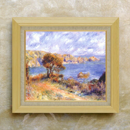 【油絵 直筆仕上げ】ルノワール ガーンジーの風景 F10 【額入り】 絵画 販売 10号 油彩 風景画 675×601mm 複製画 送料無料 プレゼント ギフト 開店祝い 開業祝い 退職祝い 新築祝い リビング 玄関 モダン アートフレーム 壁掛け