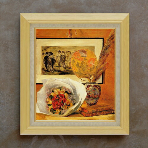 【油絵 直筆仕上げ】ルノワール 花束 F10 【額入り】 絵画 販売 10号 油彩 静物画 675×601mm 複製画 送料無料 プレゼント ギフト 開店祝い 開業祝い 退職祝い 新築祝い リビング 玄関 モダン アートフレーム 壁掛け|絵画販売アートレスト