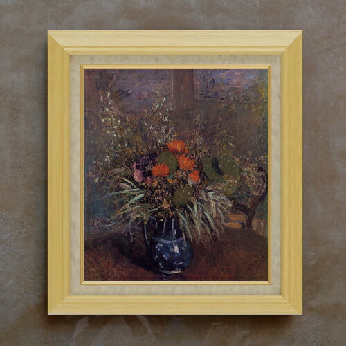 【油絵 直筆仕上げ】シスレー 花と花瓶 F10 【額入り】 絵画 販売 10号 油彩 静物画 675×601mm 複製画 送料無料 プレゼント ギフト 開店祝い 開業祝い 退職祝い 新築祝い リビング 玄関 モダン アートフレーム 壁掛け