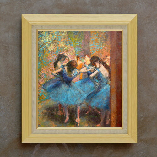 【油絵 直筆仕上げ】ドガ 青い踊り子たち F10 【額入り】 絵画 販売 10号 油彩 人物画 675&times;601mm 複製画 送料無料 プレゼント ギフト 開店祝い 開業祝い 退職祝い 新築祝い リビング 玄関 モダン アートフレーム 壁掛け｜絵画販売アートレスト