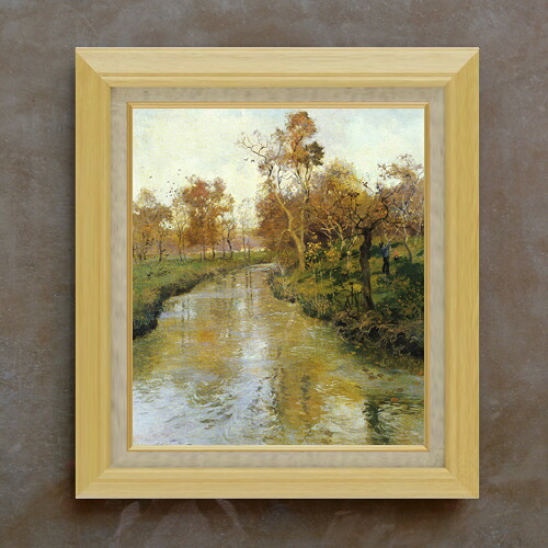 【油絵 直筆仕上げ】フリット・タヴロー autumn-秋- F10 【額入り】 絵画 販売 10号 油彩 風景画 675×601mm 複製画 送料無料 プレゼント ギフト 開店祝い 開業祝い 退職祝い 新築祝い リビング 玄関 モダン アートフレーム 壁掛け|絵画販売アートレスト