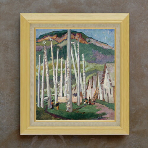 【油絵 直筆仕上げ】エミリー・カー Kispiox Village F10 【額入り】 絵画 販売 10号 油彩 抽象画 675×601mm 複製画 送料無料 プレゼント ギフト 開店祝い 開業祝い 退職祝い 新築祝い リビング 玄関 モダン アートフレーム 壁掛け