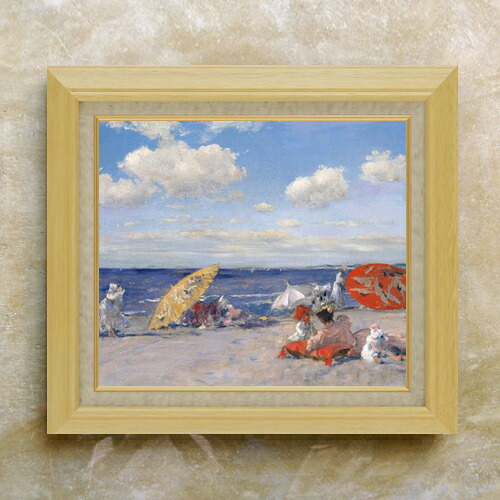 【油絵 直筆仕上げ】チェイス At the Seaside F10 【額入り】 絵画 販売 10号 油彩 風景画 675×601mm 複製画 送料無料 プレゼント ギフト 開店祝い 開業祝い 退職祝い 新築祝い リビング 玄関 モダン アートフレーム 壁掛け|絵画販売アートレスト
