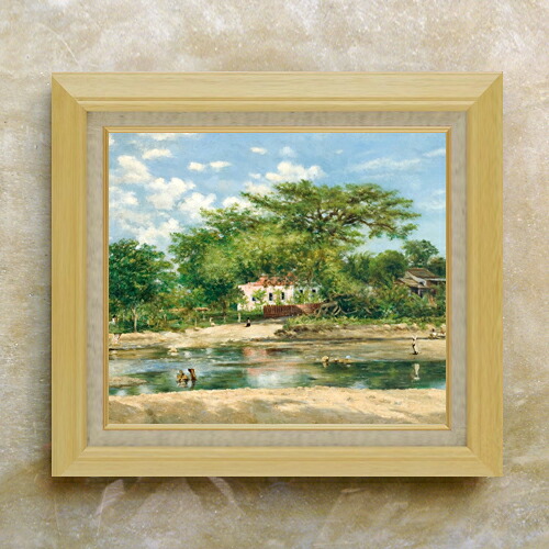 【油絵 直筆仕上げ】フランシスコ・オレール Ponce Silk-Cotton Tree F10 【額入り】 絵画 販売 10号 油彩 風景画 675&times;601mm 複製画 送料無料 プレゼント ギフト 開店祝い 開業祝い 退職祝い 新築祝い リビング 玄関 モダン アートフレーム 壁掛け｜絵画販売アートレスト