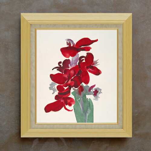 【油絵 直筆仕上げ】オキーフ レッドカンナ F10 【額入り】 絵画 販売 10号 油彩 抽象画 675×601mm 複製画 送料無料 プレゼント ギフト 開店祝い 開業祝い 退職祝い 新築祝い リビング 玄関 モダン アートフレーム 壁掛け