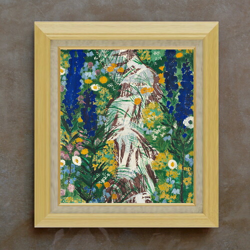 【油絵 直筆仕上げ】ババーガー 小川沿いの花 F10 【額入り】 絵画 販売 10号 油彩 抽象画 675×601mm 複製画 送料無料 プレゼント ギフト 開店祝い 開業祝い 退職祝い 新築祝い リビング 玄関 モダン アートフレーム 壁掛け