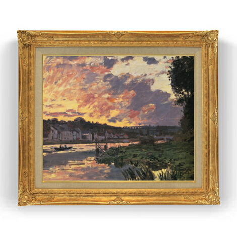 楽天市場】【油絵 直筆仕上げ】クロード・モネ セーヌ川の日没、冬の