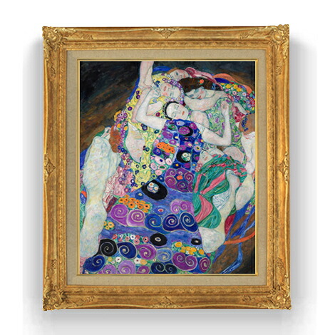 【油絵 直筆仕上げ】クリムト The Virgin F12 【アップグレード額縁】絵画 販売 12号 抽象画 ゴールド額縁 736&times;630mm 複製画 送料無料 プレゼント ギフト 開店祝い 開業祝い 退職祝い 新築祝い リビング 壁掛け｜絵画販売アートレスト 45,480円