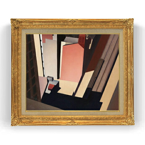 【油絵 直筆仕上げ】チャールズ・シーラーChurch Street El F12 【油彩 国内生産 インテリア】絵画 販売 12号 抽象画 ゴールド額縁 736×630mm 複製画 送料無料 プレゼント ギフト 開店祝い 開業祝い 退職祝い 新築祝い リビング 玄関 モダン 壁掛け