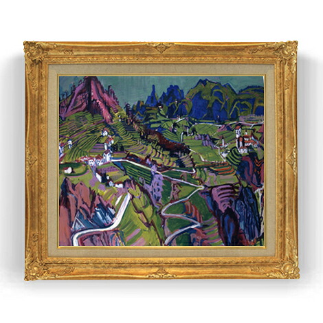 【油絵 直筆仕上げ】アルバート・ミュラー ティチーノの風景画 F12 【アップグレード額縁】絵画 販売 12号 抽象画 額縁 736&times;630mm 複製画 送料無料 プレゼント ギフト 開店祝い 開業祝い 退職祝い 新築祝い リビング 壁掛け｜絵画販売アートレスト 45,480円