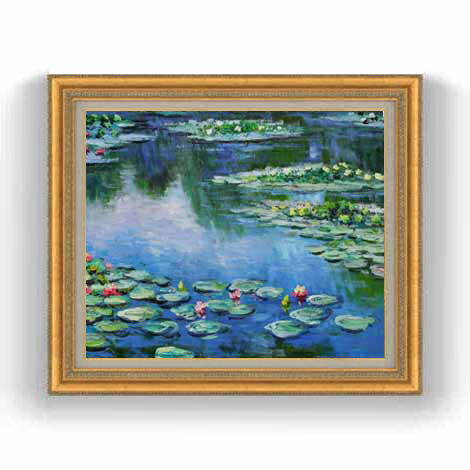 油絵　模写『日本橋と睡蓮』F10サイズキャンバス 睡蓮の油絵 楽天市場】絵画 P10号 モネ 「睡蓮、日本橋」 複製画 世界の名画