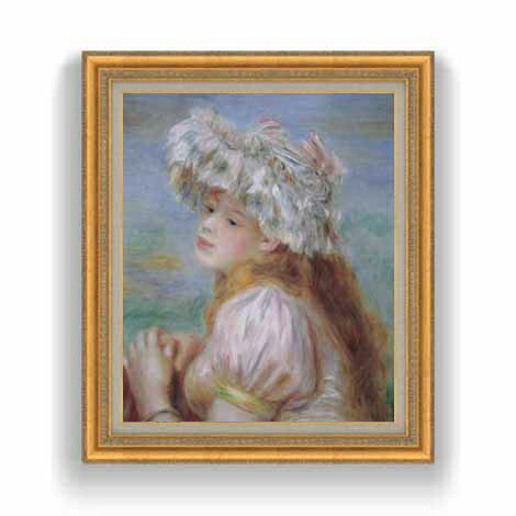 楽天市場】【油絵 直筆仕上げ】ルノワール レースの帽子の少女 アート
