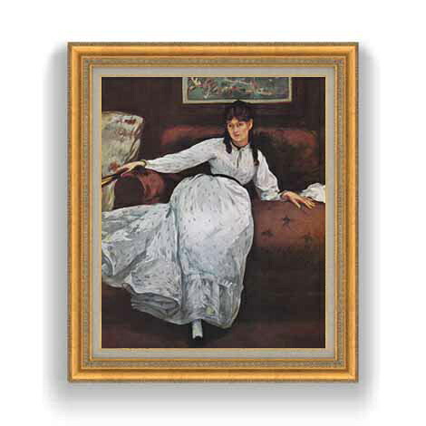 【油絵 直筆仕上げ】マネ 休息 F12 【油彩 国内生産 インテリア】絵画 販売 12号 人物画 ゴールド額縁 754×648mm 複製画 送料無料 プレゼント ギフト 開店祝い 開業祝い 退職祝い 新築祝い リビング 玄関 モダン 壁掛け 36,270円