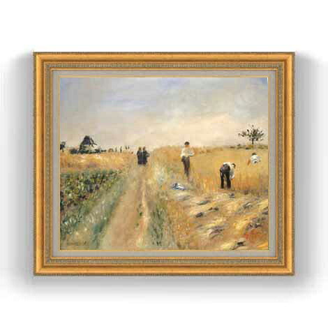 【油絵 直筆仕上げ】ルノワール The Harvesters F12 【油彩 国内生産 インテリア】絵画 販売 12号 風景画 ゴールド額縁 754×648mm 複製画 送料無料 プレゼント ギフト 開店祝い 開業祝い 退職祝い 新築祝い リビング 玄関 モダン 壁掛け