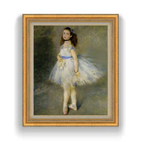 【油絵 直筆仕上げ】ルノワール バレリーナ（踊り子） F12 【油彩 国内生産 インテリア】絵画 販売 12号 人物画 ゴールド額縁 754×648mm 複製画 送料無料 プレゼント ギフト 開店祝い 開業祝い 退職祝い 新築祝い リビング 玄関 モダン 壁掛け 36,270円