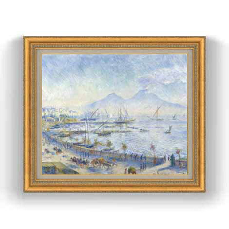 【油絵 直筆仕上げ】ルノワール The Bay of Naples F12 【油彩 国内生産 インテリア】絵画 販売 12号 風景画 ゴールド額縁 754&times;648mm 複製画 送料無料 プレゼント ギフト 開店祝い 開業祝い 退職祝い 新築祝い リビング 玄関 モダン 壁掛け｜絵画販売アートレスト