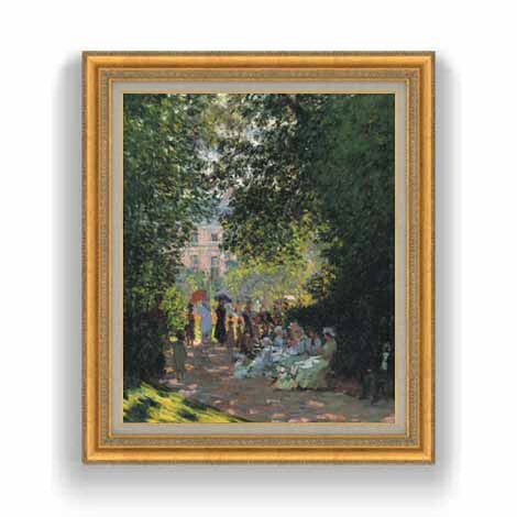 【油絵 直筆仕上げ】クロード・モネ モンソー公園２ F12 【油彩 国内生産 インテリア】絵画 販売 12号 風景画 ゴールド額縁 754×648mm 複製画 送料無料 プレゼント ギフト 開店祝い 開業祝い 退職祝い 新築祝い リビング 玄関 モダン 壁掛け