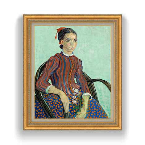 【油絵 直筆仕上げ】ゴッホ ラ・ムスメ、座像 F12 【油彩 国内生産 インテリア】絵画 販売 12号 人物画 ゴールド額縁 754×648mm 複製画 送料無料 プレゼント ギフト 開店祝い 開業祝い 退職祝い 新築祝い リビング 玄関 モダン 壁掛け 36,270円