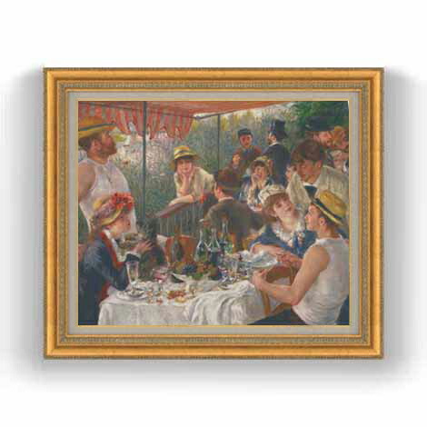楽天市場】【油絵 直筆仕上げ】ルノワール 舟遊びの昼食 F10 【額入り