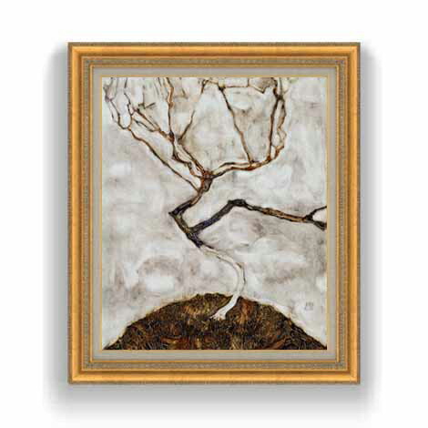 【油絵 直筆仕上げ】エゴン・シーレ Small Tree in Late Autumn F12 【油彩 国内生産 インテリア】絵画 販売 12号 抽象画 ゴールド額縁 754×648mm 複製画 送料無料 プレゼント ギフト 開店祝い 開業祝い 退職祝い 新築祝い リビング 玄関 モダン 壁掛け 36,270円