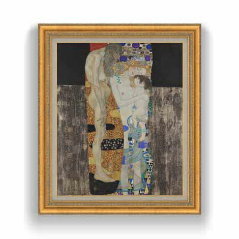 【油絵 直筆仕上げ】クリムト Le tre et F12 【油彩 国内生産 インテリア】絵画 販売 12号 抽象画 ゴールド額縁 754×648mm 複製画 送料無料 プレゼント ギフト 開店祝い 開業祝い 退職祝い 新築祝い リビング 玄関 モダン 壁掛け