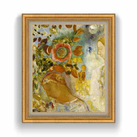 【油絵 直筆仕上げ】ルドン Two Young Girls among Flowers F12 【油彩 国内生産 インテリア】絵画 販売 12号 抽象画 ゴールド額縁 754×648mm 複製画 送料無料 プレゼント ギフト 開店祝い 開業祝い 退職祝い 新築祝い リビング 玄関 モダン 壁掛け 36,270円