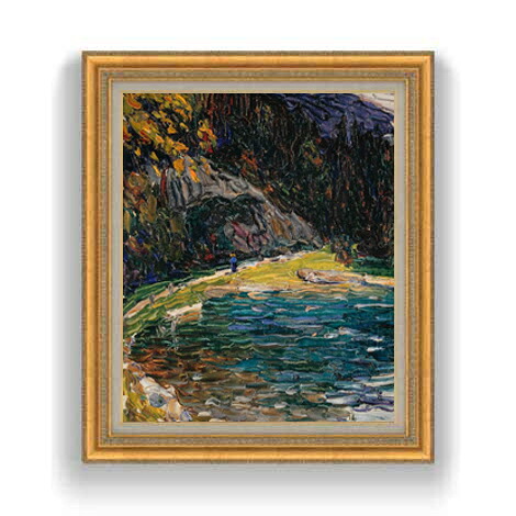 【油絵 直筆仕上げ】ワシリー・カンディンスキー Kochel, Alte Kesselbergstrasse F12 【油彩 国内生産 インテリア】絵画 販売 12号 抽象画 額縁 754&times;648mm 複製画 送料無料 プレゼント ギフト 開店祝い 開業祝い 退職祝い 新築祝い リビング 壁掛け｜絵画販売アートレスト