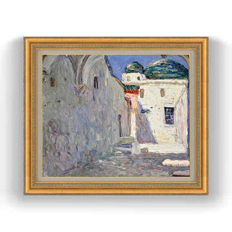 【油絵 直筆仕上げ】ワシリー・カンディンスキー Tunis, Strasse (Tunis, Street) F12 【油彩 国内生産 インテリア】絵画 販売 12号 抽象画 額縁 754&times;648mm 複製画 送料無料 プレゼント ギフト 開店祝い 開業祝い 退職祝い 新築祝い リビング 壁掛け｜絵画販売アートレスト