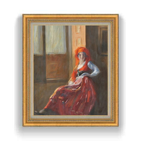 【油絵 直筆仕上げ】カルネイロ Young Lady from Minho F12 【油彩 国内生産 インテリア】絵画 販売 12号 人物画 額縁 754&times;648mm 複製画 送料無料 プレゼント ギフト 開店祝い 開業祝い 退職祝い 新築祝い リビング 壁掛け｜絵画販売アートレスト