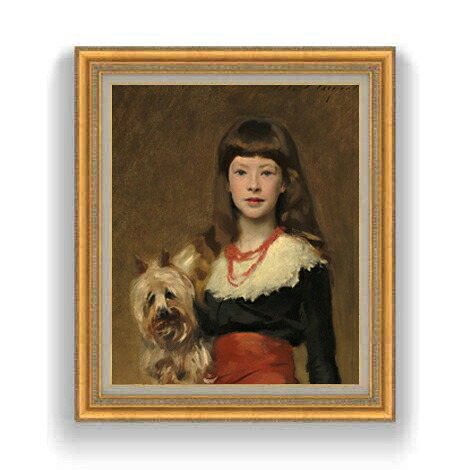 【油絵 直筆仕上げ】サージェント Miss Beatrice Townsend F12 【油彩 国内生産 インテリア】絵画 販売 12号 人物画 額縁 754&times;648mm 複製画 送料無料 プレゼント ギフト 開店祝い 開業祝い 退職祝い 新築祝い リビング 壁掛け｜絵画販売アートレスト